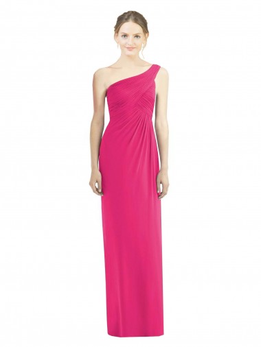 Azaléia Bainha Um Ombro Chiffon Longo Vestidos de Madrinha Outlet