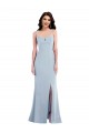 Azul Céu Claro Trombeta Alças finas Crepe Esticado Longo Formais Vestidos de Madrinha / Vestidos de Festa Outlet