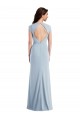 Azul Céu Claro Trombeta Crepe Esticado Longo Formais Vestidos de Madrinha / Vestidos de Festa Outlet