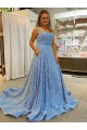 Azul Linha A Colher Comboio Corte Lantejoulas Veludo Longo Lantejoulas Veludo Vestidos de Festa Outlet