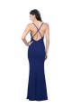 Azul Real Bainha Decote V Crepe Esticado Longo Formais Vestidos de Madrinha / Vestidos de Festa Outlet