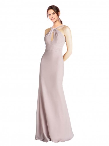 Bainha Cabeçada Chiffon Longo Vestidos de Madrinha Outlet