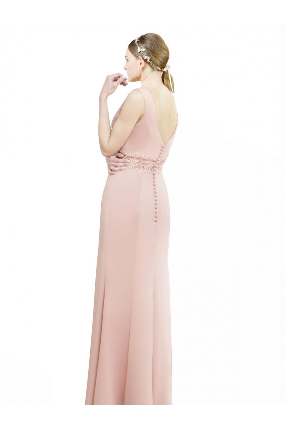 Bliss Chiffon Sereia Decote Alto Longo Vestidos de Madrinha Outlet