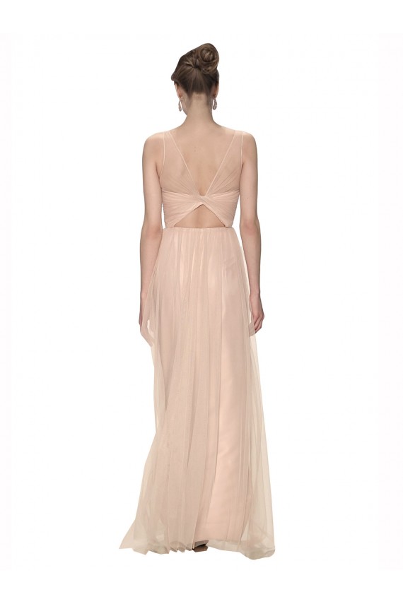 Blush 95 Bainha Decote Ilusão Tule Longo Vestidos de Madrinha Outlet