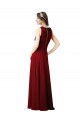 Borgonha Chiffon Bainha Cabeçada Longo Vestidos de Madrinha Outlet