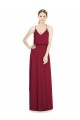 Borgonha Chiffon Linha A Sem Mangas Decote V Longo Vestidos de Madrinha / Vestidos de Baile Outlet