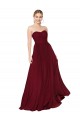 Borgonha Chiffon Linha A Sem alças Longo Formais Vestidos de Madrinha / Vestidos de Noite / Vestidos de Festa Outlet