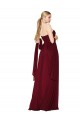 Borgonha Chiffon Linha A Sem alças Longo Formais Vestidos de Madrinha / Vestidos de Noite / Vestidos de Festa Outlet