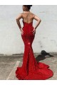 Borgonha Sereia Amor Comboio Corte Lantejoulas Veludo Longo Lantejoulas Veludo Vestidos de Festa Outlet