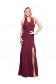 Borgonha Sereia Cabeçada Chiffon Longo Vestidos de Madrinha Outlet