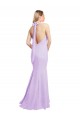 Borgonha Sereia Cabeçada Chiffon Longo Vestidos de Madrinha Outlet