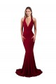 Borgonha Sereia Cabeçada Spandex Longo Formais Vestidos de Madrinha / Vestidos de Festa Outlet