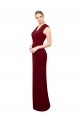 Borgonha Sereia Decote V Chiffon Longo Vestidos de Madrinha / Vestidos de Festa Outlet