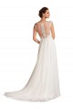 Branco Bainha Decote V Comboio Capela Chiffon & Renda Longo Vestidos de Noiva Outlet