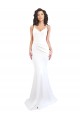 Branco Sereia Alças finas Crepe Esticado Longo Formais Vestidos de Madrinha / Vestidos de Festa Outlet