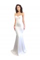 Branco Sereia Amor Crepe Esticado Longo Formais Vestidos de Madrinha / Vestidos de Festa Outlet