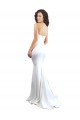 Branco Sereia Amor Crepe Esticado Longo Formais Vestidos de Madrinha / Vestidos de Festa Outlet