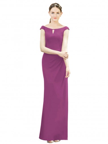 Frutos Silvestres Sereia Decote Barco Chiffon Longo Vestidos de Madrinha Outlet