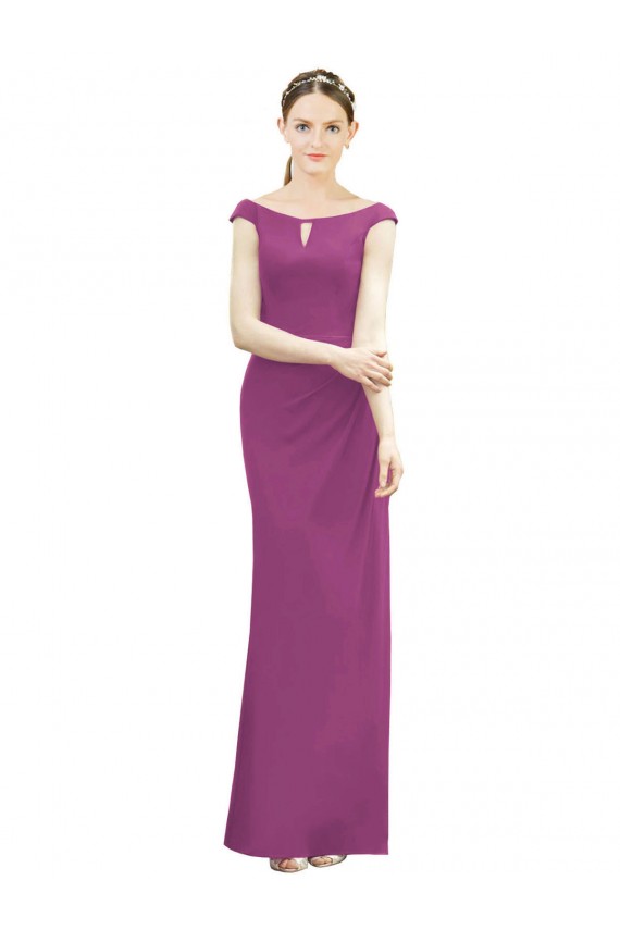 Frutos Silvestres Sereia Decote Barco Chiffon Longo Vestidos de Madrinha Outlet