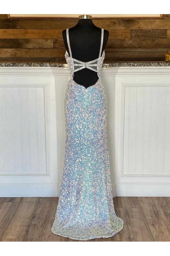 Lantejoulas Veludo Bainha Sem Mangas Decote V Longo Lantejoulas Veludo Vestidos de Festa / Vestidos de Baile Outlet