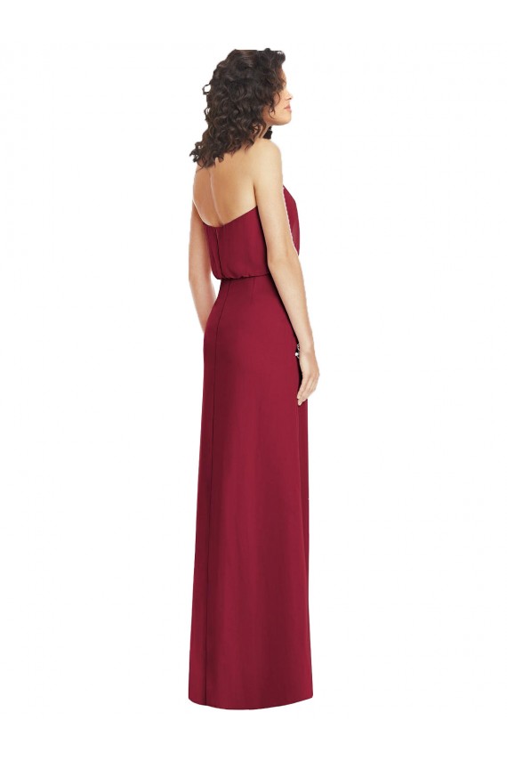 Lilás Chiffon Sem Mangas Sem alças Linha A Longo Vestidos de Madrinha Outlet