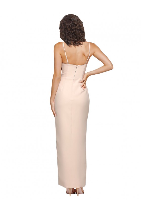 Nu Bainha Sem alças Crepe Esticado Longo Vestidos de Madrinha / Vestidos de Festa Outlet
