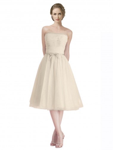 Linha A Sem alças Tule Curto Vestidos de Madrinha / Vestidos de Homecoming Outlet