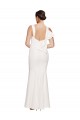 Marfim Bainha Decote Quadrado Crepe Esticado Longo Formais Vestidos de Madrinha / Vestidos de Festa Outlet