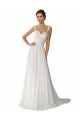 Marfim Chiffon & Renda Linha A Amor Longo Vestidos de Noiva Outlet