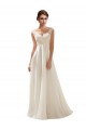 Marfim Chiffon & Renda Linha A Lombar Decote V Longo Vestidos de Noiva Outlet