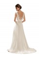 Marfim Chiffon & Renda Linha A Lombar Decote V Longo Vestidos de Noiva Outlet