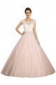 Marfim Vestido de Baile Barco Comboio Capela Renda Longo Vestidos de Noiva Outlet
