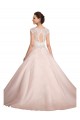 Marfim Vestido de Baile Barco Comboio Capela Renda Longo Vestidos de Noiva Outlet
