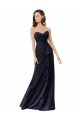 Marinha Negra Chiffon Bainha Amor Longo Vestidos de Madrinha Outlet