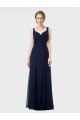 Marinha Negra Chiffon Linha A Lombar Amor Longo Vestidos de Madrinha Outlet