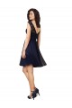 Marinha Negra Linha A Barco Tule & Renda Curto Vestidos de Madrinha / Vestidos de Homecoming Outlet