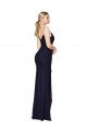 Marinha Negra Sereia Alças finas Chiffon Longo Formais Vestidos de Madrinha / Vestidos de Festa Outlet