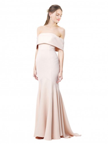 Nu Crepe Esticado Sereia Decote Alto Longo Formais Vestidos de Madrinha / Vestidos de Noite / Vestidos de Festa Outlet