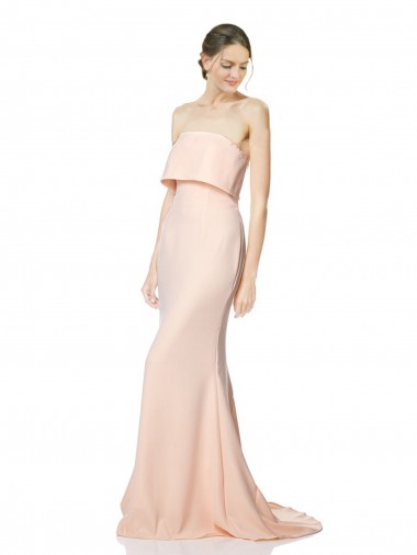 Nu Sereia Sem alças Crepe Esticado Longo Formais Vestidos de Madrinha / Vestidos de Festa Outlet