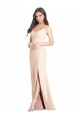 Nu Trombeta Alças finas Crepe Esticado Longo Vestidos de Madrinha / Vestidos de Festa Outlet