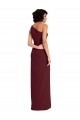 Ouro Borgonha Crepe Esticado Bainha Um Ombro Longo Formais Vestidos de Madrinha / Vestidos de Noite / Vestidos de Festa Outlet