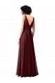 Ouro Borgonha Linha A Decote Capuz Chiffon Longo Vestidos de Madrinha Outlet