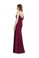 Ouro Borgonha Trombeta Barco Crepe Esticado Longo Vestidos de Madrinha Outlet