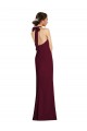 Ouro Borgonha Trombeta Cabeçada Crepe Esticado Longo Vestidos de Madrinha / Vestidos de Festa Outlet