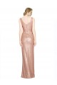 Ouro Rosa Lantejoulas Bainha Decote V Longo Formais Vestidos de Madrinha / Vestidos de Noite / Vestidos de Festa Outlet