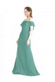 Prata Islandesa Linha A Fora do Ombro Chiffon Longo Vestidos de Madrinha Outlet