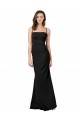 Preto Bainha Alças finas Crepe Esticado Longo Formais Vestidos de Madrinha / Vestidos de Festa Outlet