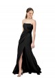 Preto Bainha Sem alças Crepe Esticado Longo Formais Vestidos de Madrinha / Vestidos de Festa Outlet
