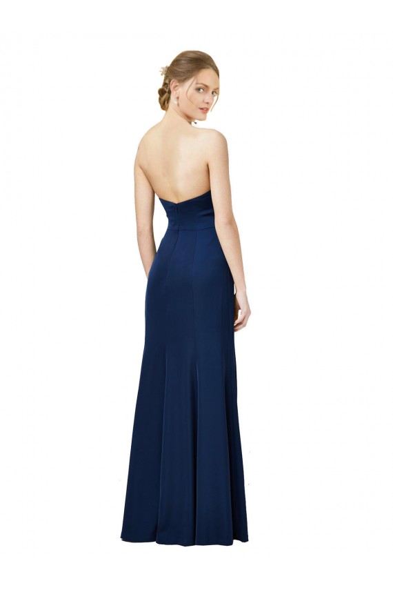 Preto Bainha Sem alças Crepe Esticado Longo Formais Vestidos de Madrinha / Vestidos de Festa Outlet