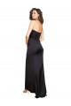 Preto Cetim Sedoso Linha A Um Ombro Longo Formais Vestidos de Madrinha / Vestidos de Noite / Vestidos de Festa Outlet